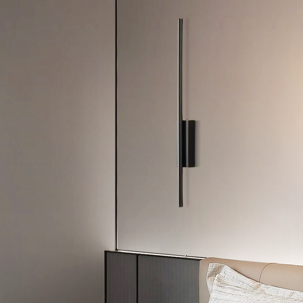 Minimalistisch Wandleuchte LED Linear Schwarz Wohnzimmer