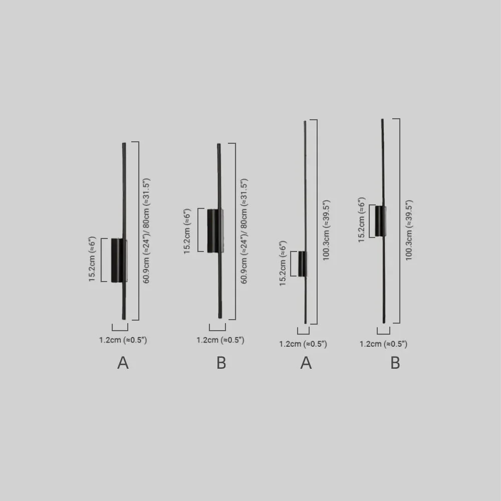 Minimalistisch Wandleuchte LED Linear Schwarz Wohnzimmer