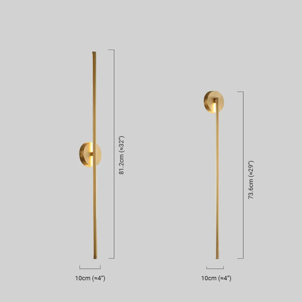Minimalistisch Wandleuchte LED Linear Gold Metall Bade/Schlafzimmer