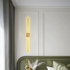 Minimalistisch Wandleuchte LED Linear Gold Metall Bade/Schlafzimmer