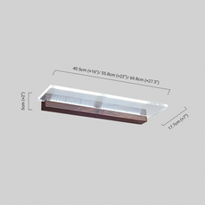 Modern Wandleuchte/Spiegelleuchte LED Rechteckig Holz/Glas Klar Badezimmer