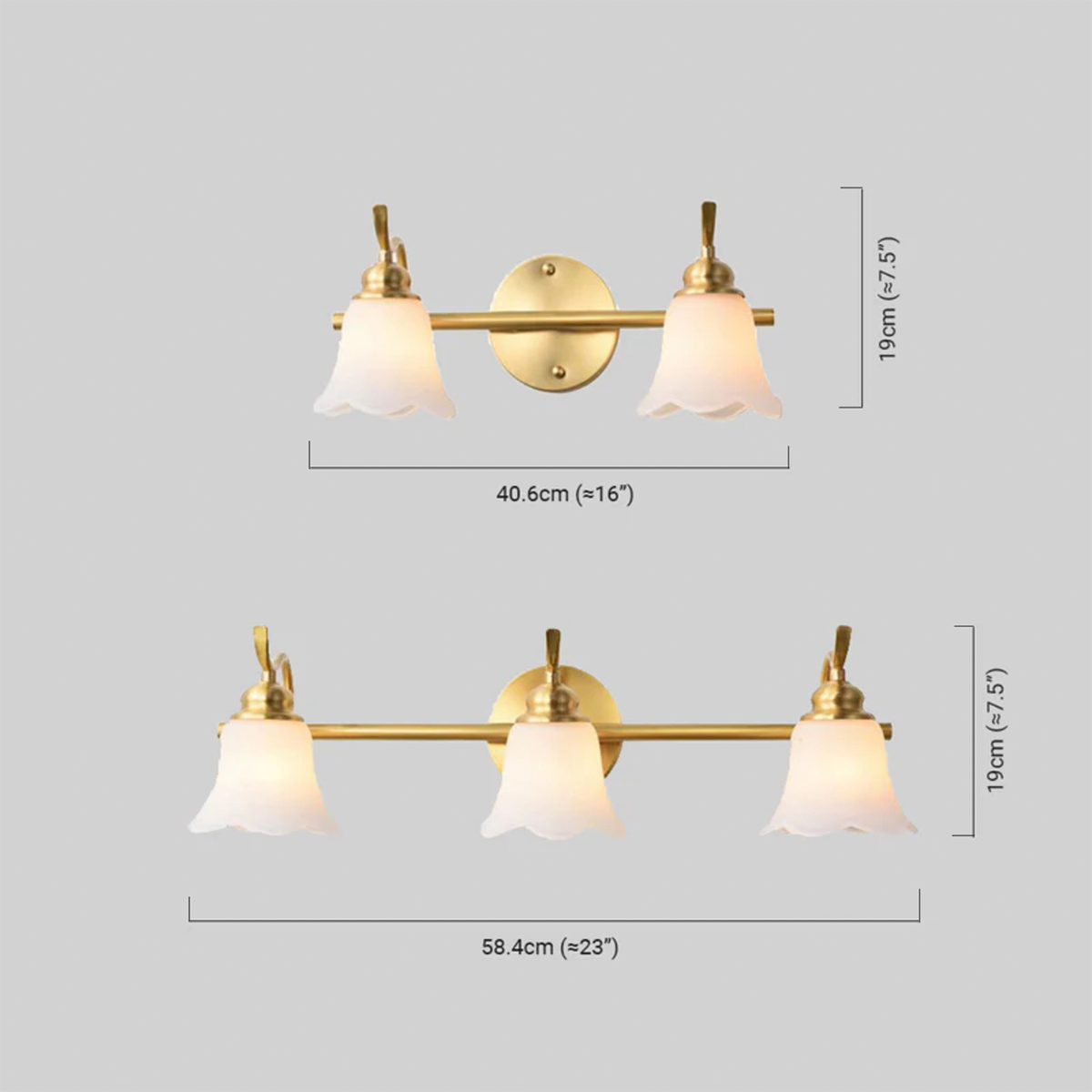 Royal Wandleuchte LED Blumenförmig Weiß/Gold Badezimmer