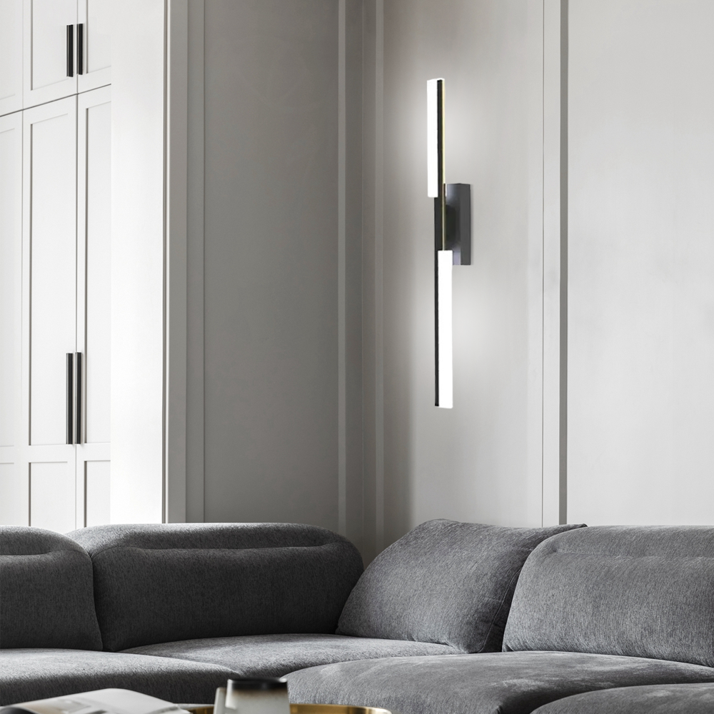 Minimalistisch Wandlampe Metall Schwarz/Gold Wohnzimmer