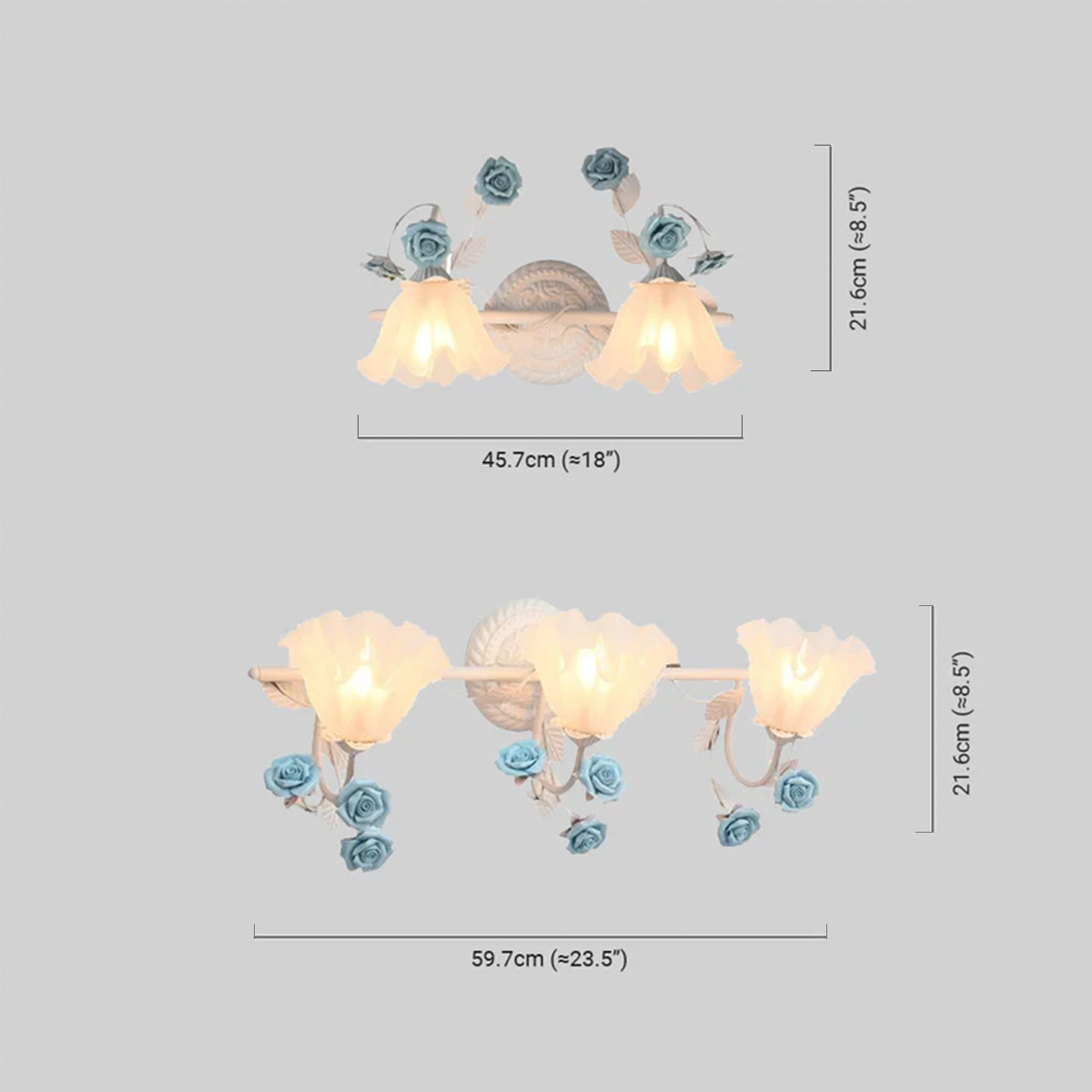 Modern Wandleuchte LED Blumenmuster Rosa Metall Badzimmer