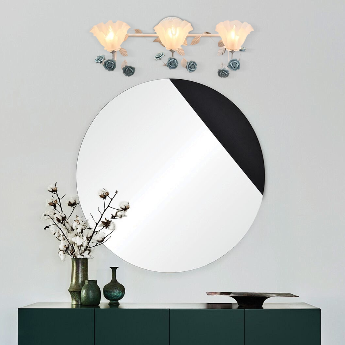 Modern Wandleuchte LED Blumenmuster Rosa Metall Badzimmer