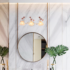 Modern Wandleuchte LED Blumenmuster Rosa Metall Badzimmer