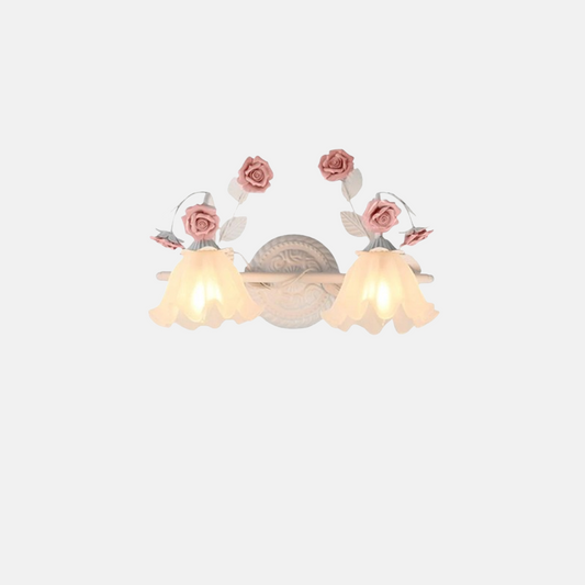 Modern Wandleuchte LED Blumenmuster Rosa Metall Badzimmer