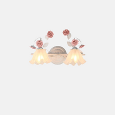 Modern Wandleuchte LED Blumenmuster Rosa Metall Badzimmer