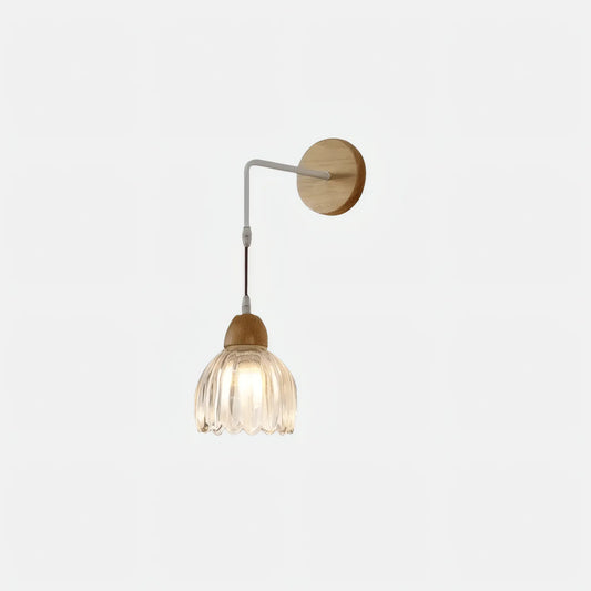 Modern Wandleuchte Metall Holzfarbe Schlafzimmer
