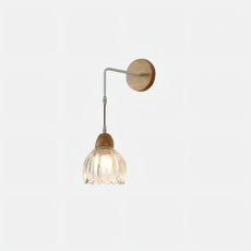 Modern Wandleuchte Metall Holzfarbe Schlafzimmer