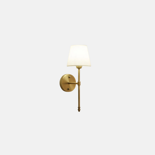 Retro Wandlmape LED Metall Stoff Zylindrisch Gold Wohnzimmer