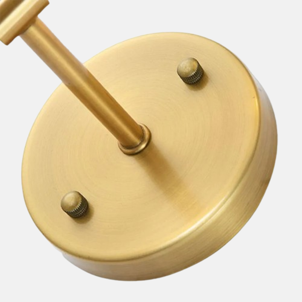 Retro Wandlmape LED Metall Stoff Zylindrisch Gold Wohnzimmer