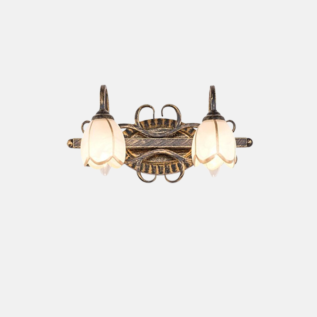Vintage Wandlampe LED Blumen Metall Antikes Messing Badezimmer