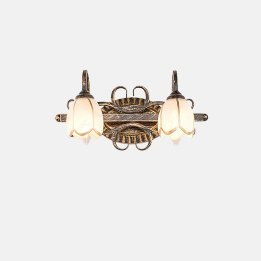 Vintage Wandlampe LED Blumen Metall Antikes Messing Badezimmer