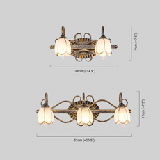 Vintage Wandlampe LED Blumen Metall Antikes Messing Badezimmer