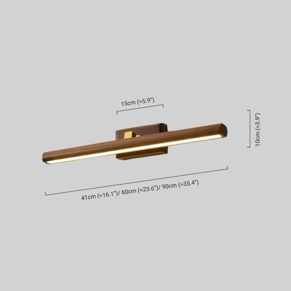 Minimalistisch Wandlampe/Spiegelleuchte LED Linear Braun Holz Badzimmer