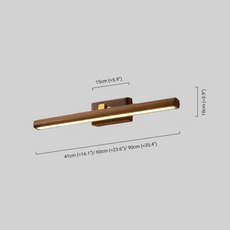 Minimalistisch Wandlampe/Spiegelleuchte LED Linear Braun Holz Badzimmer