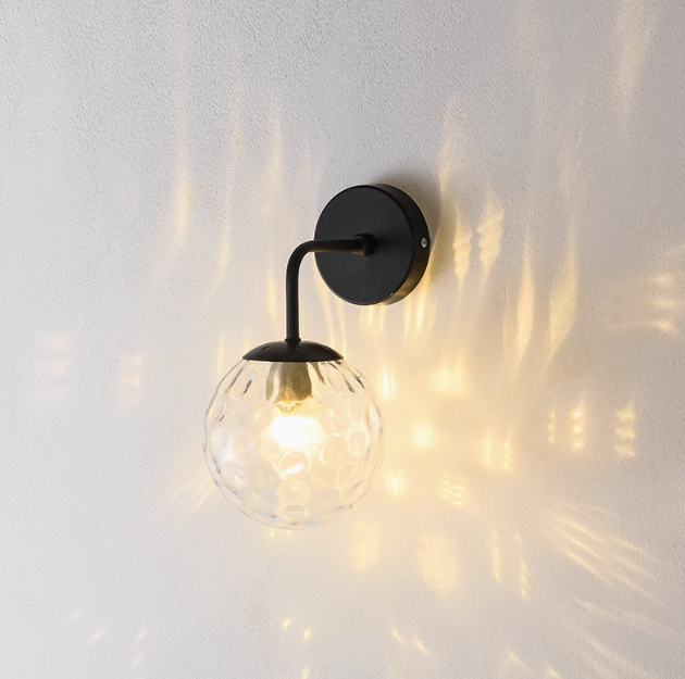 Modern Wandlampe Metall Schwarz/Gold  Wohnzimmer