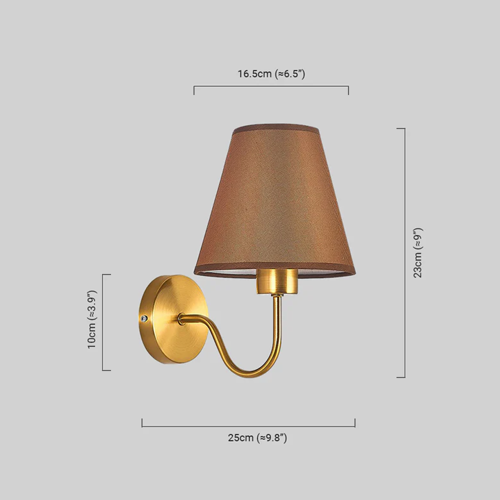 Retro Wandlampe LED Kappenförmig Metall Stoff Schwarz/Weiß Schlafzimmer