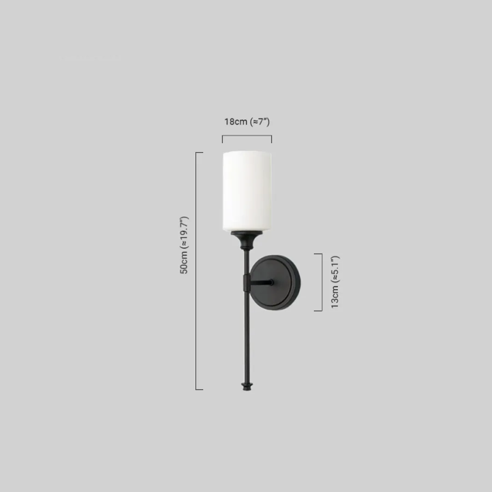 Modern Wandlampe LED Zylindrisch Metall Glas Schwarz Wohnzimmer