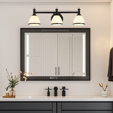 Moderne Wandleuchte Schwarz Metall Glas Hooded Badezimmer