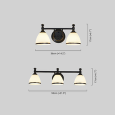 Moderne Wandleuchte Schwarz Metall Glas Hooded Badezimmer