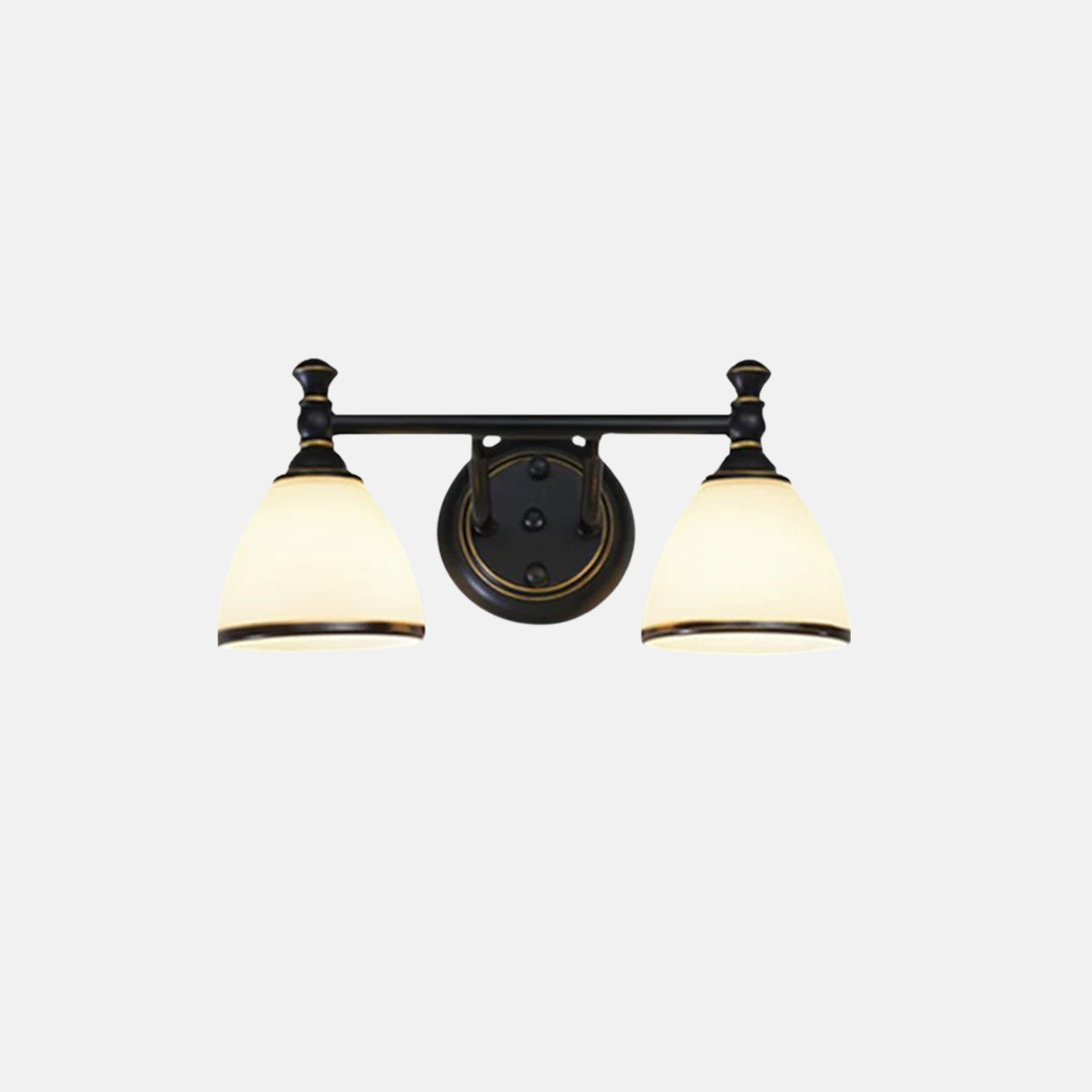 Moderne Wandleuchte Schwarz Metall Glas Hooded Badezimmer