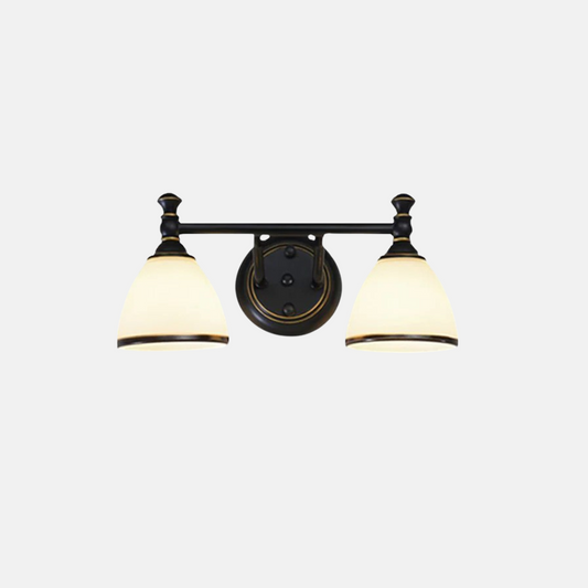 Moderne Wandleuchte Schwarz Metall Glas Hooded Badezimmer