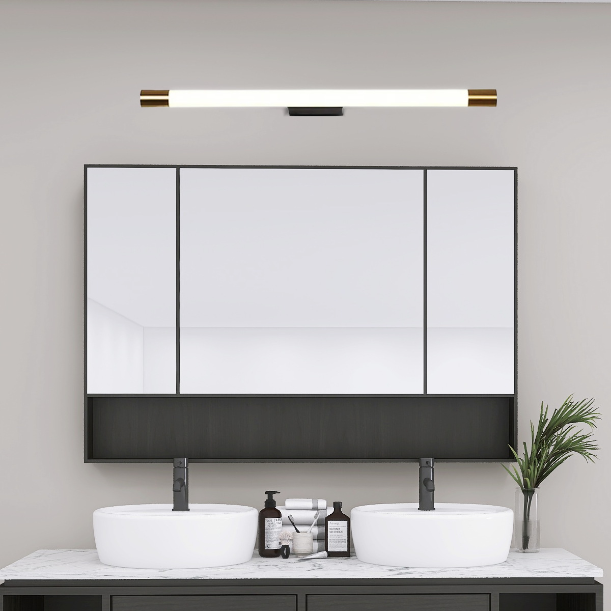 Moderne Wandleuchte Gold Metall Acryl Linear Badezimmer