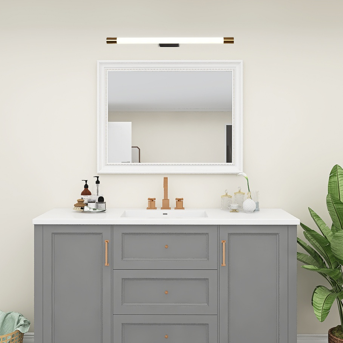 Moderne Wandleuchte Gold Metall Acryl Linear Badezimmer