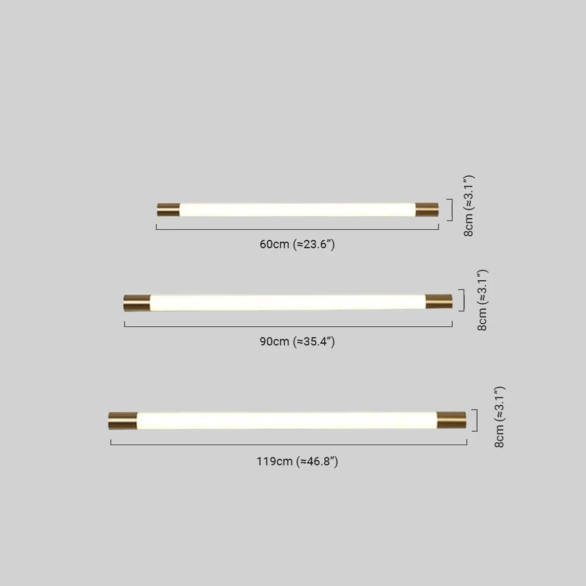 Moderne Wandleuchte Gold Metall Acryl Linear Badezimmer