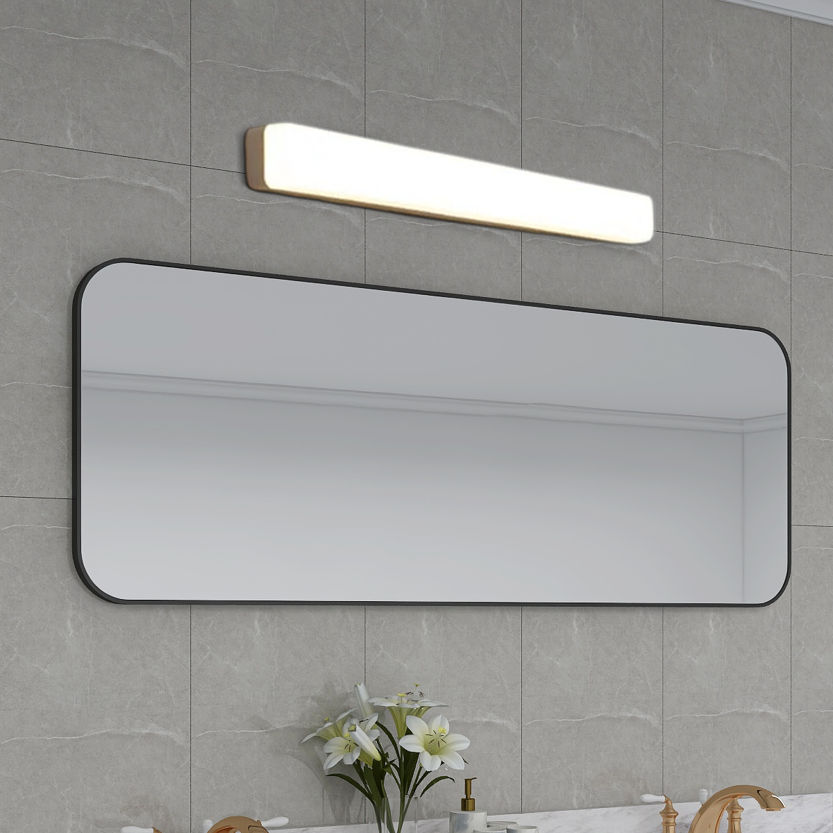 Moderne Wandleuchte LED Weiß Acryl Rechteckig Badezimmer