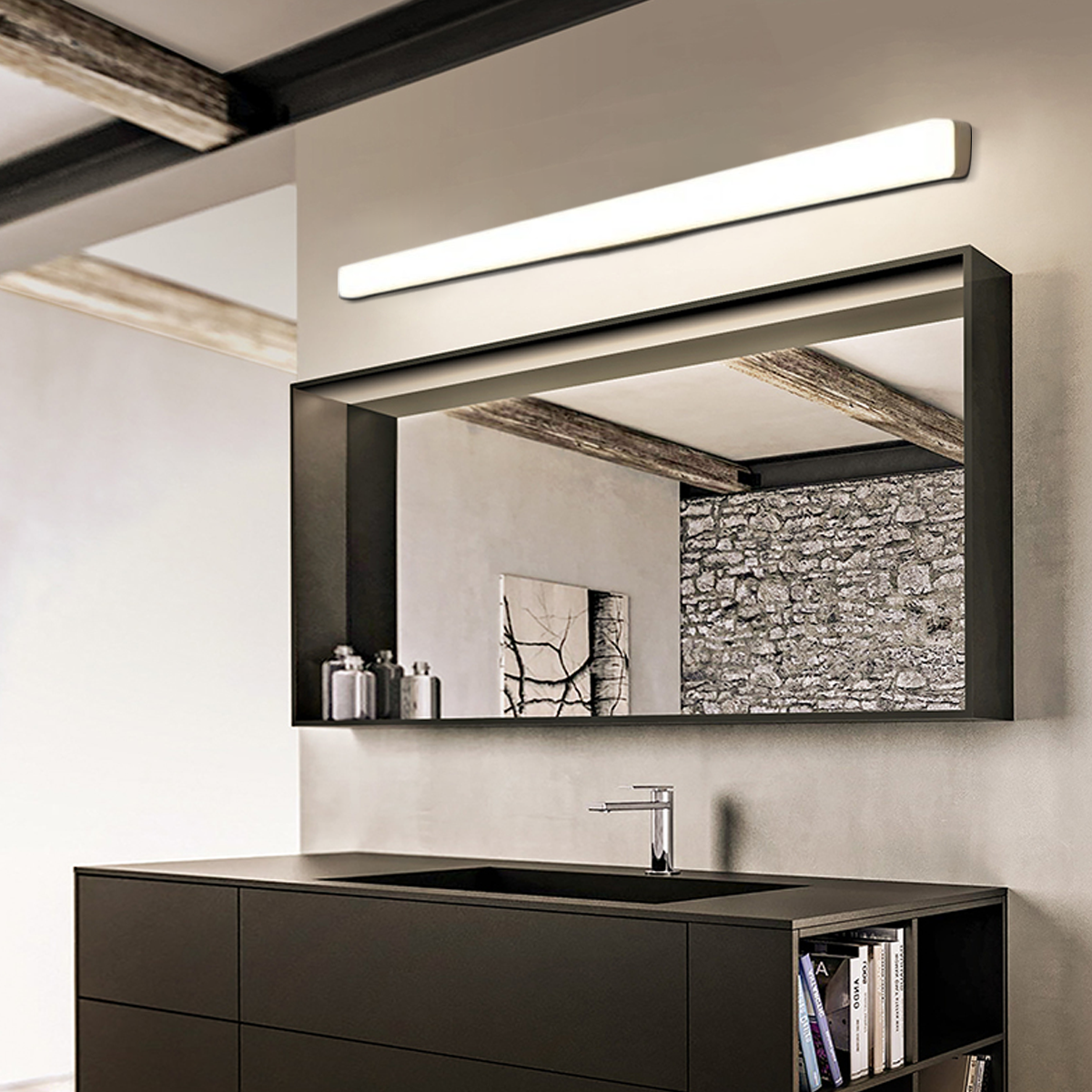 Moderne Wandleuchte LED Weiß Acryl Rechteckig Badezimmer