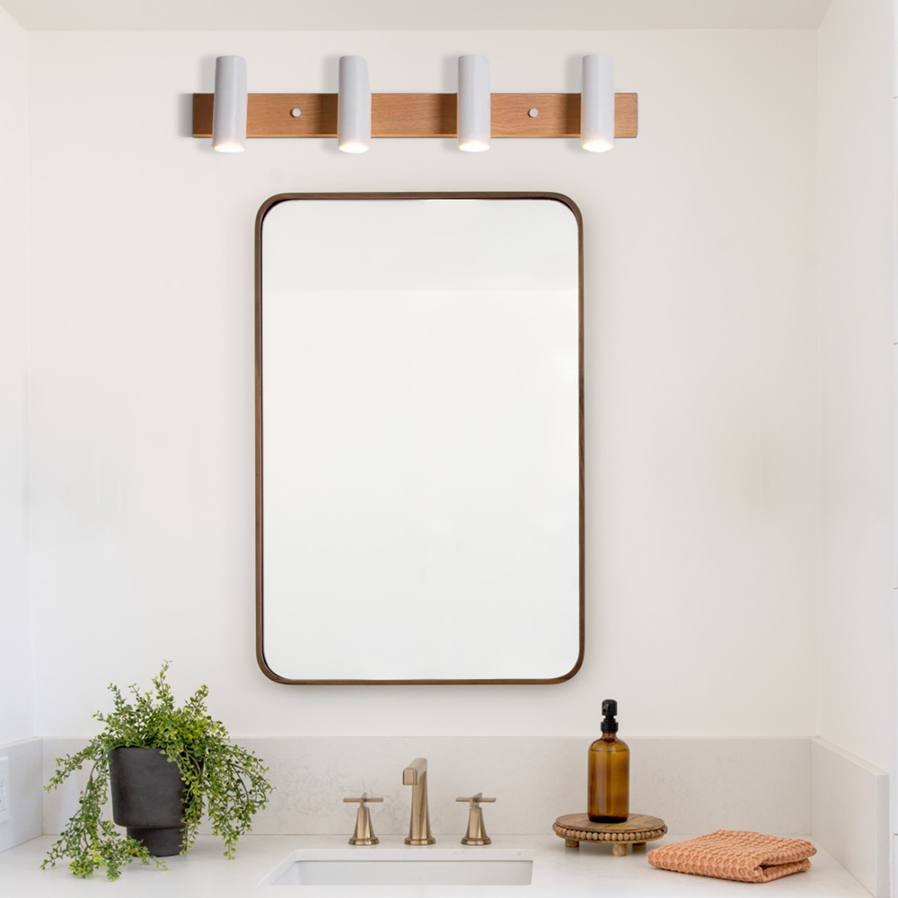Nordic Wandleuchte LED  Zylindrisch Metall Schwarz Badzimmer