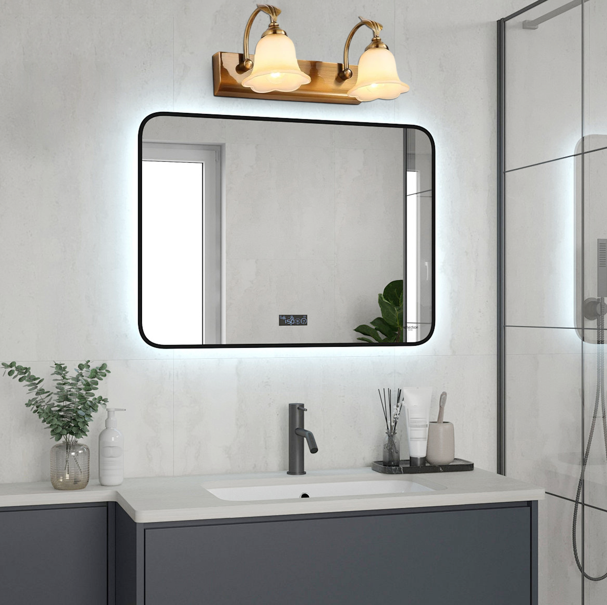 Art Deco Wandlampe LED Blütenblattförmig Gold Metall Schlafzimmer