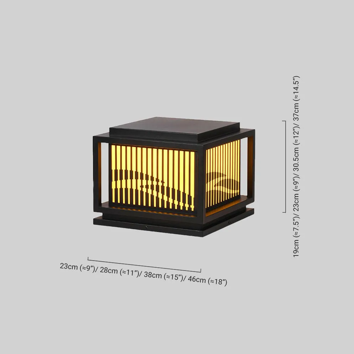 Modern Außensockelleuchte LED Metall Quadratisch Schwarz Garten