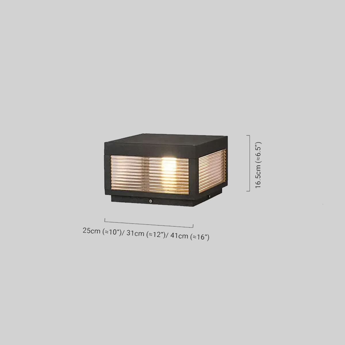 Moderne Außenleuchte LED Quadratisch Schwarz Metall Solar Garten/Hof