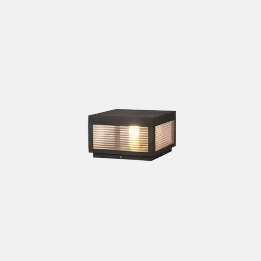 Moderne Außenleuchte LED Quadratisch Schwarz Metall Solar Garten/Hof