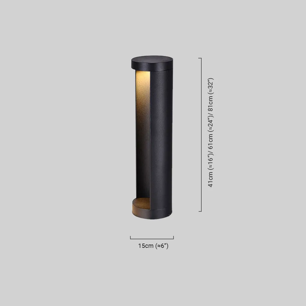 Minimalistisch Außenwegleuchte LED Zylindrische Schwarz Metall Außenbereich