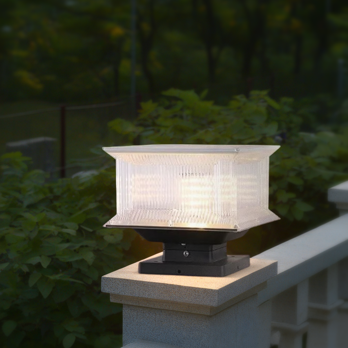 Moderne Außenlampe Schwarz Metall Rechteckig Hof