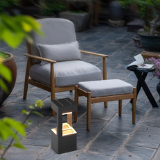 Modern Außenstehlampe LED Rechteckige Schwarz Metall Außenbereich
