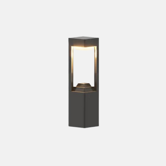 Modern Außenstehlampe LED Rechteckige Schwarz Metall Außenbereich