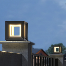 Moderne Außenlampe Schwarz Metall Quadrat Rechteck Außen