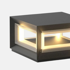 Moderne Außenlampe Schwarz Metall Quadrat Rechteck Außen