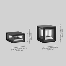 Moderne Außenlampe Schwarz Metall Quadrat Rechteck Außen