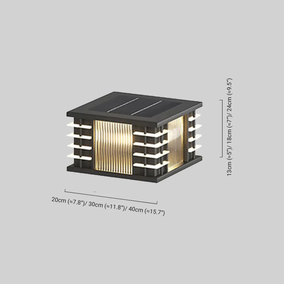 Modern Black Outdoor Lamp Metal Rectangular Garden