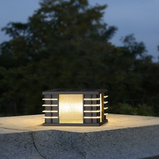Modern Black Outdoor Lamp Metal Rectangular Garden