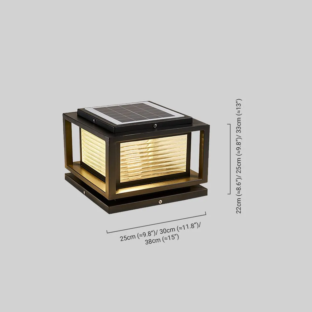 Moderne Außenleuchte Schwarz Metall Glas Rechteckig Garten