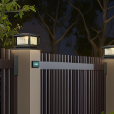 Moderne Außenleuchte Schwarz Metall Glas Rechteckig Garten