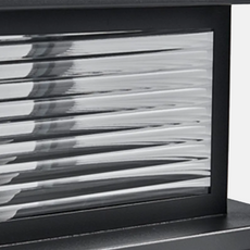 Moderne Außenleuchte Schwarz Metall Glas Rechteckig Garten